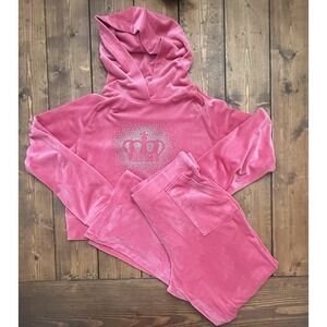 Juicy Couture Tracksuit Velour Hoodie Pants Size L